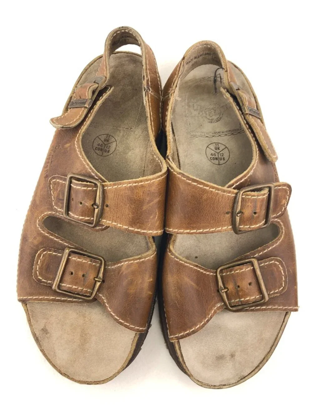 Dr. Martens MIE Y2K Brown Leather Platform Sandals 12